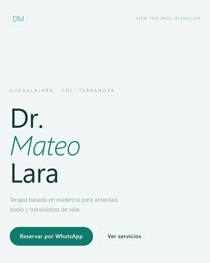 Página Dr Link en el estilo Calm Teal