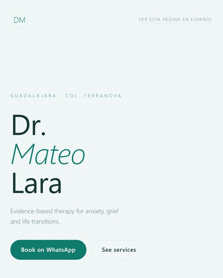 Dr Link page in the Calm Teal style