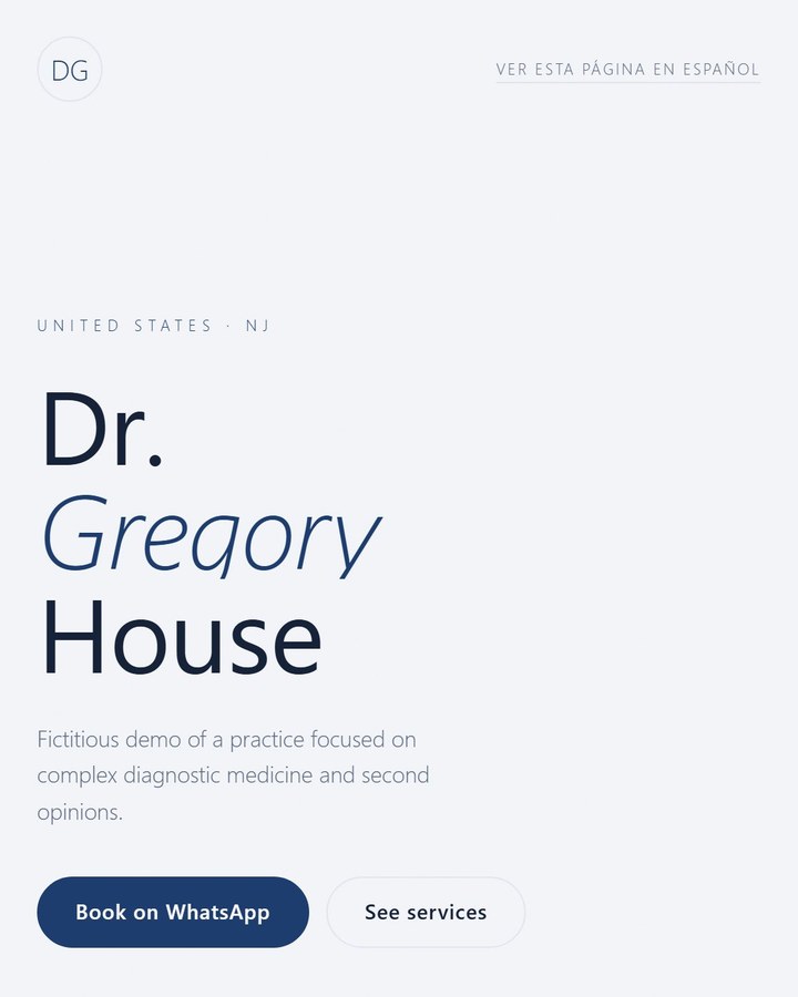 Dr Link page in the Trust Navy style